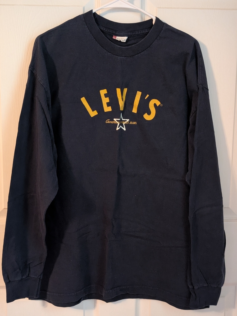 Levi's Navy Long-Sleeve Tee with Yellow Logo